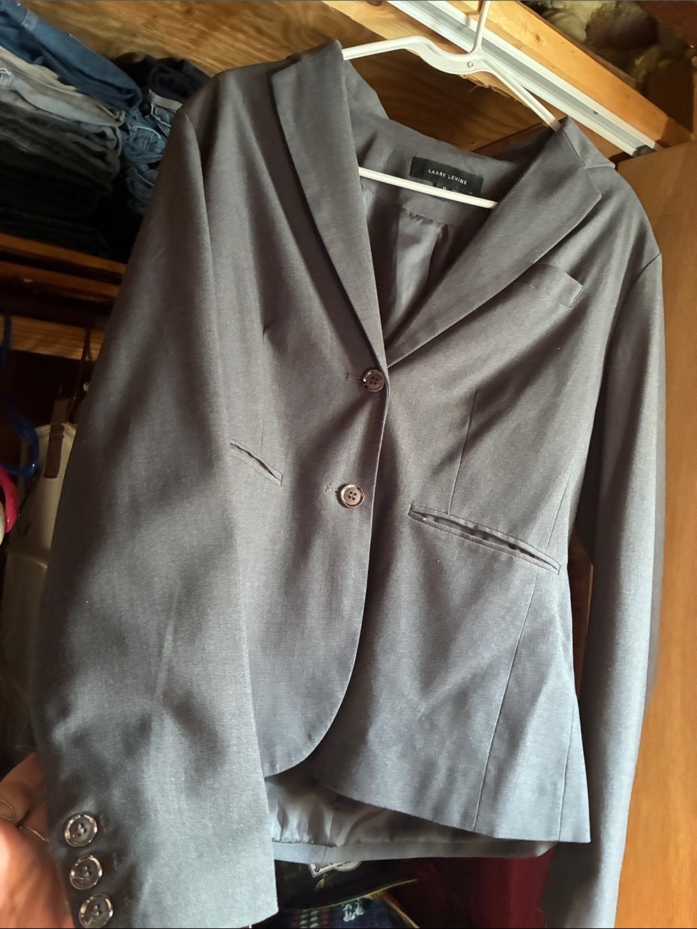 Larry Levine grey blazer size 12 EUC.